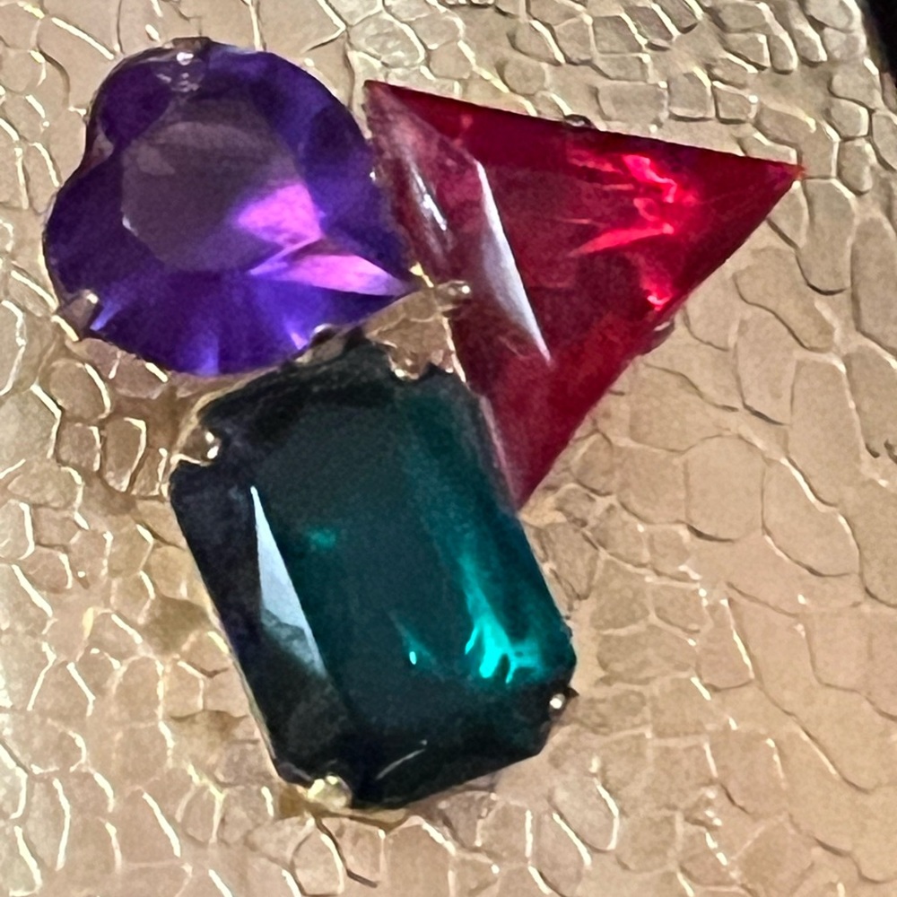 Vintage Heart, Triangle, Rectangle Shapes Colored… - image 1